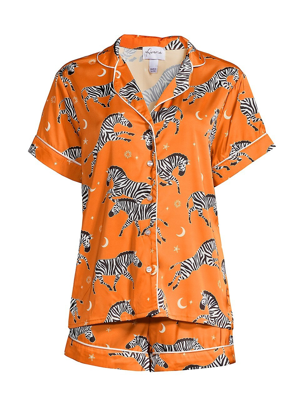 Women's Two-Piece Aren Zebra Print Short Pajama Set - Orange Multi - Size XL | Saks Fifth Avenue