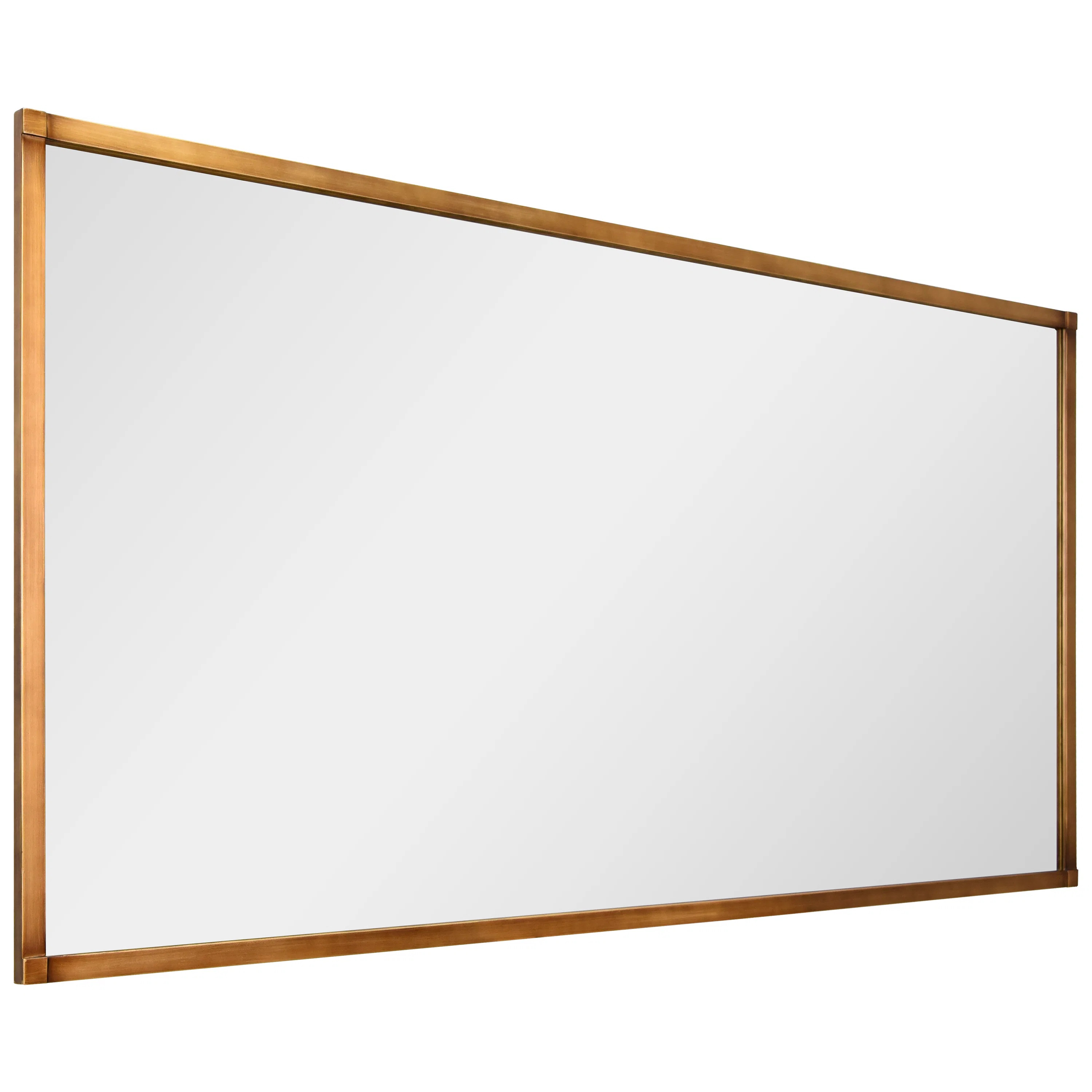 Brushed Gold Metal Framed Rectangular Wall Mirror, 80"x40" | Wayfair North America