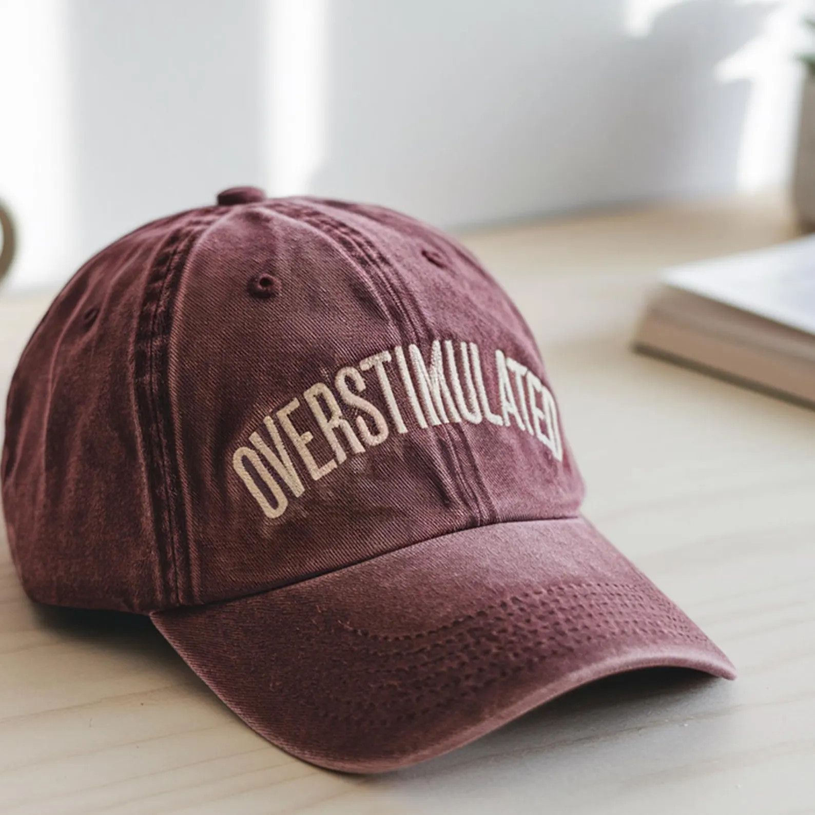 Embroidered Overstimulated Hat: Washed Cotton Dad Cap, Mental Health Gift | Etsy (US)