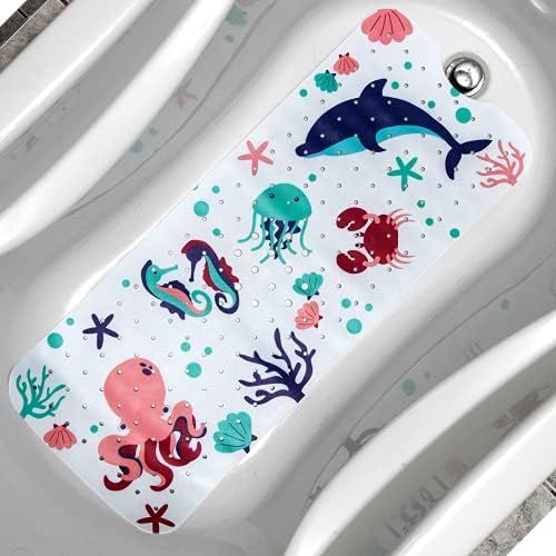 Bathtub Mat for Kids, Toddler, Baby and All The Family, Bath Mat for Tub, Sea Cartoon Design Octopus | Amazon (US)