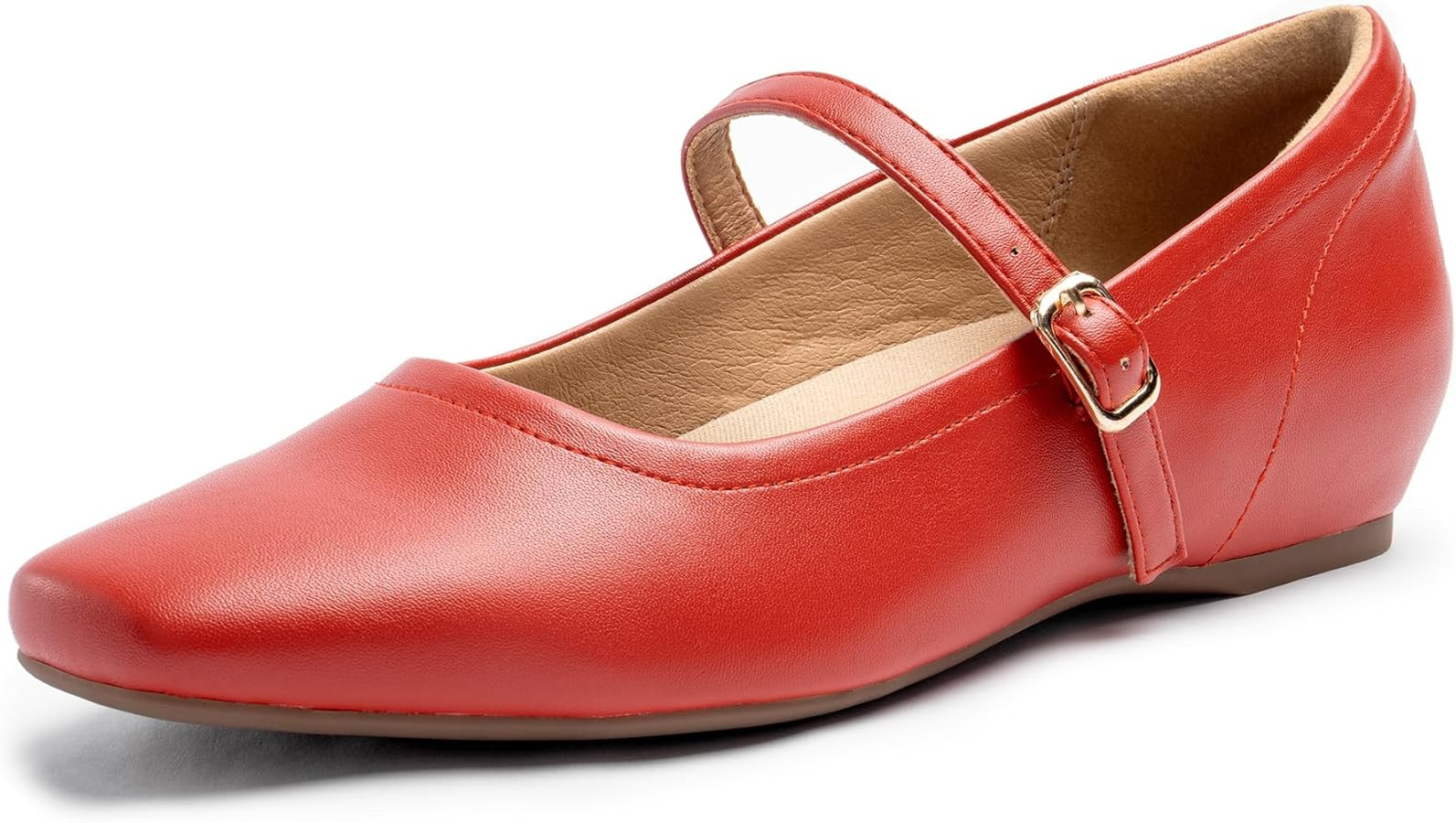 Mary Jane Flat Shoes for Women with Arch Support and Concealed Low Wedge Heel, Women Ballet Flats... | Amazon (US)