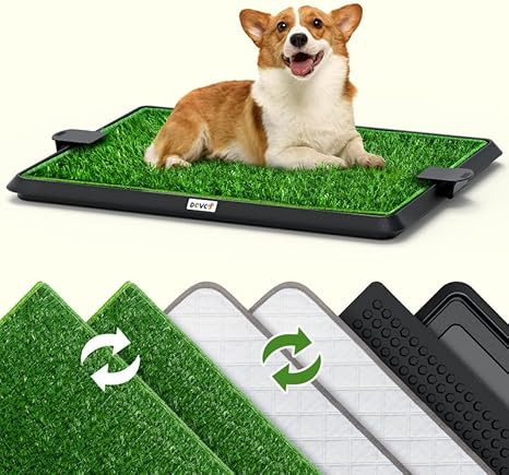 Super Absorbent Dog Grass Pad with Tray, 4-Layer Guard to Stop Leakage/Stink/Mess for Puppy Healt... | Amazon (US)