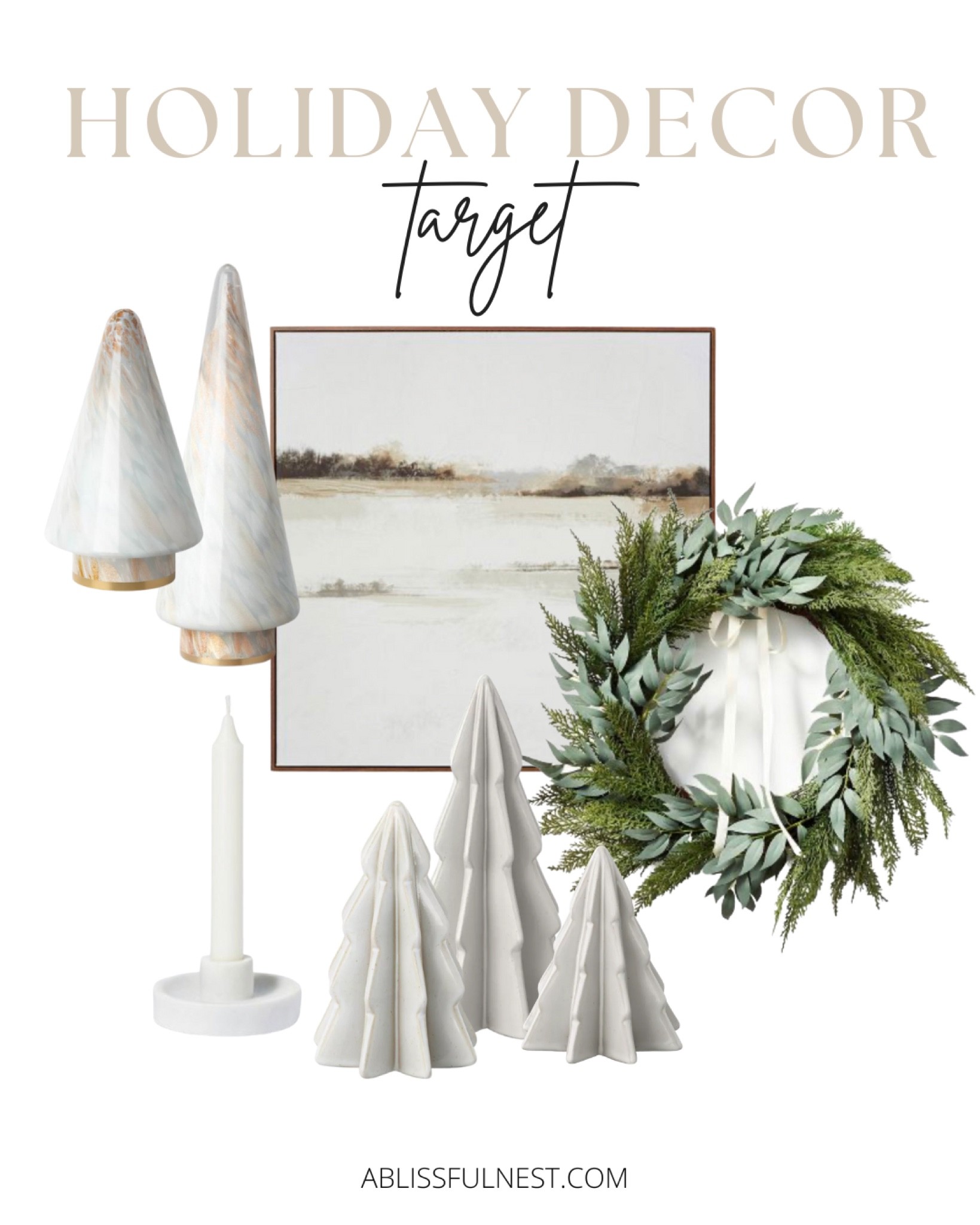 #targetstyle #targethome #targetdecor #ceramictree #wreath #christmaswreath #whitetrees #christmasdecor #candlesticks #wallart #framedart 



#LTKhome #LTKSeasonal #LTKHoliday