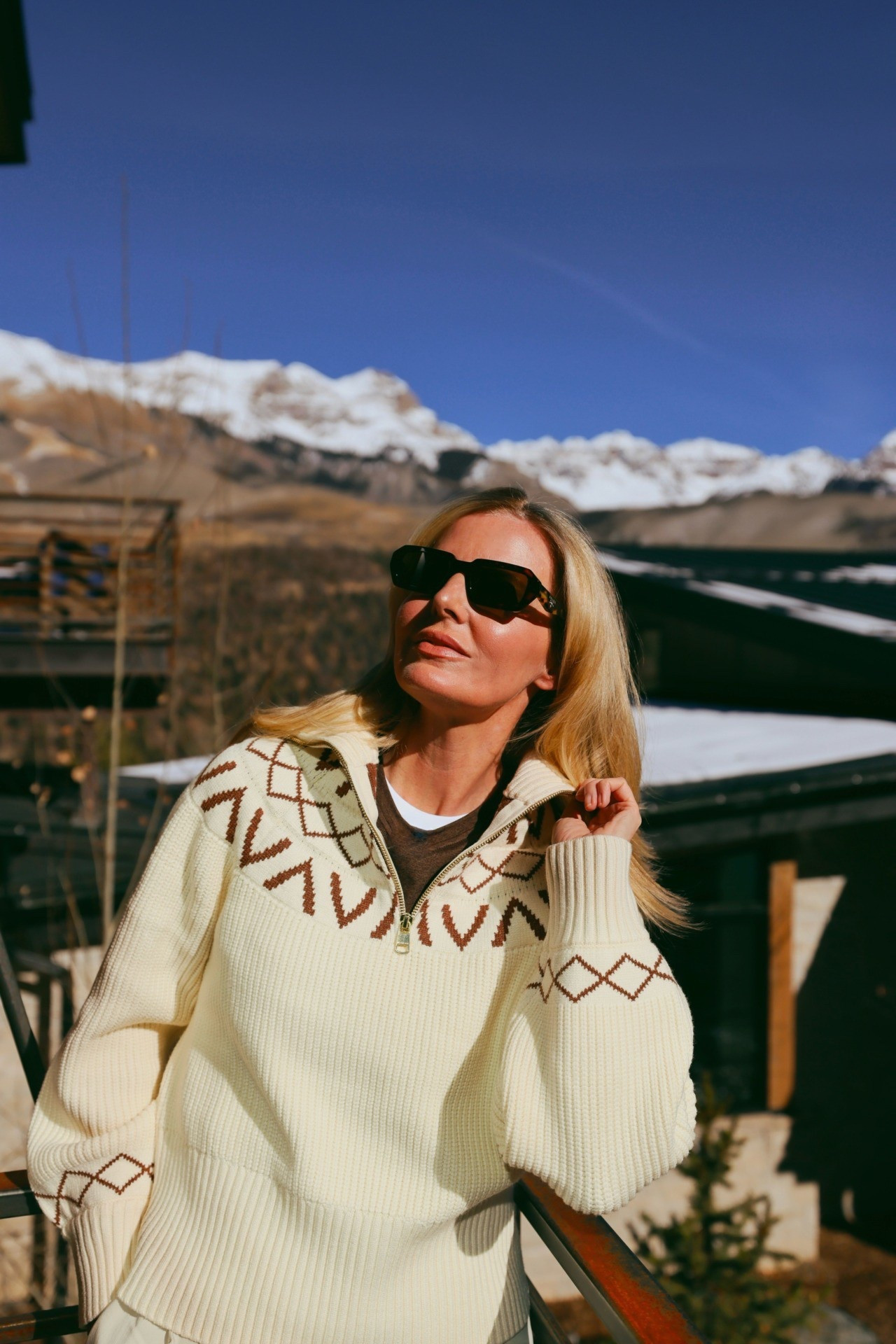 Fair isle sweaters are majorly on-trend this season. I LOVE this half-zip by Varley. It’s cozy and warm, yet not too heavy or bulky. I’m wearing an xs. (If you’re in need of a great gift idea, this sweater is it!)

#LTKSeasonal #LTKGiftGuide #LTKHoliday