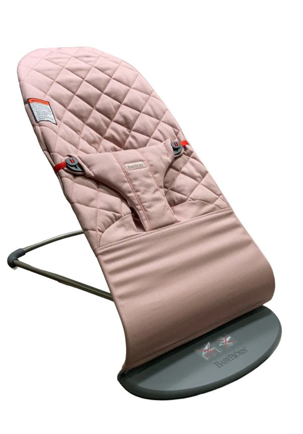 BabyBjorn Bouncer Bliss, Dark Gray Frame, Old Rose Cotton | GoodBuy Gear