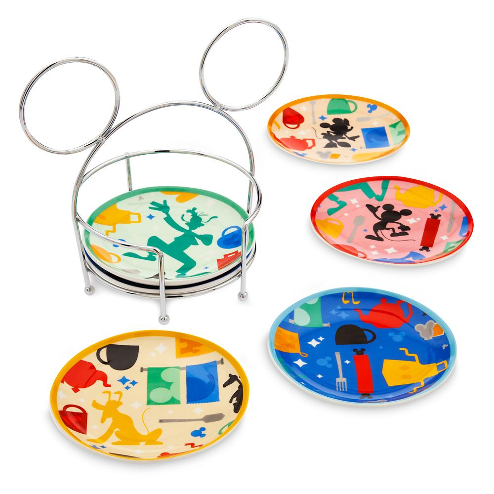 Mickey Mouse and Friends Tidbit Plates with Caddy Set | Disney Store