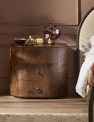 Raisa Nightstand by Amber Lewis x Four Hands, Walnut Burl | Lulu and Georgia 