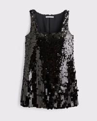 Sequin Squareneck Mini Dress | Abercrombie & Fitch (US)