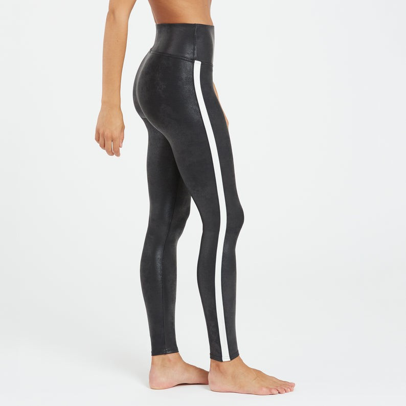 Faux Leather Side Stripe Leggings | Spanx