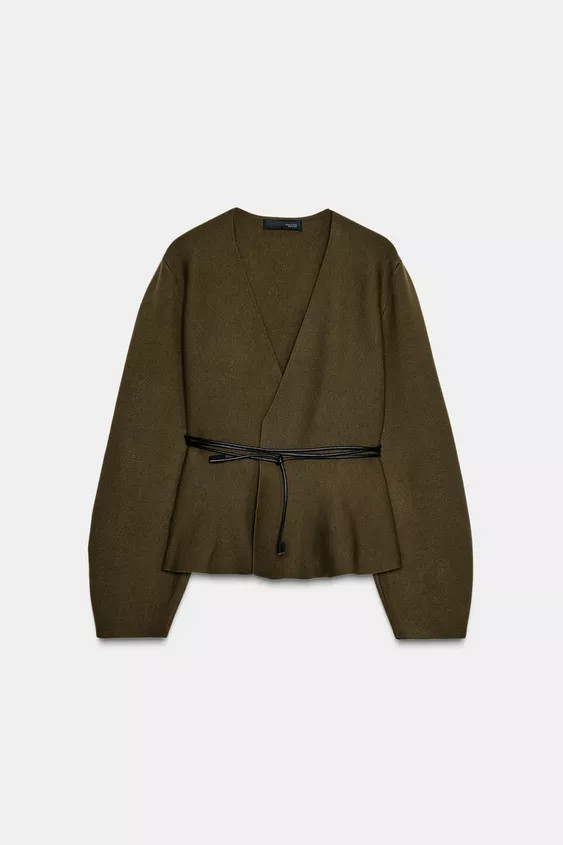 CARDIGAN WITH BELT | Zara US