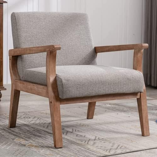 CIMOO Upholstered Recliner Chair Mid Century Modern Accent Chair Comfy Fabric Armchair Indoor Corner | Amazon (US)