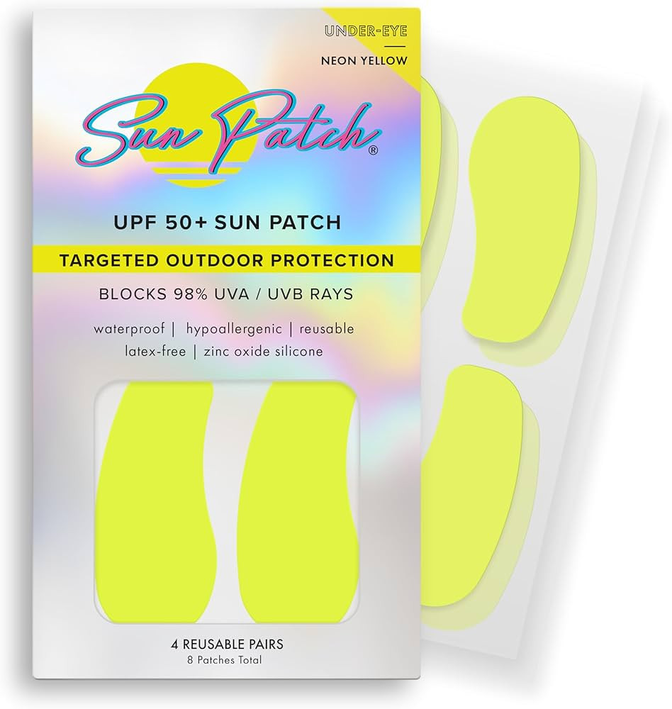 Sun Patch, Hypoallergenic Sun-Screen Under Eye Patches, 100% Silicone UPF-50 UV Protection, Reusa... | Amazon (US)