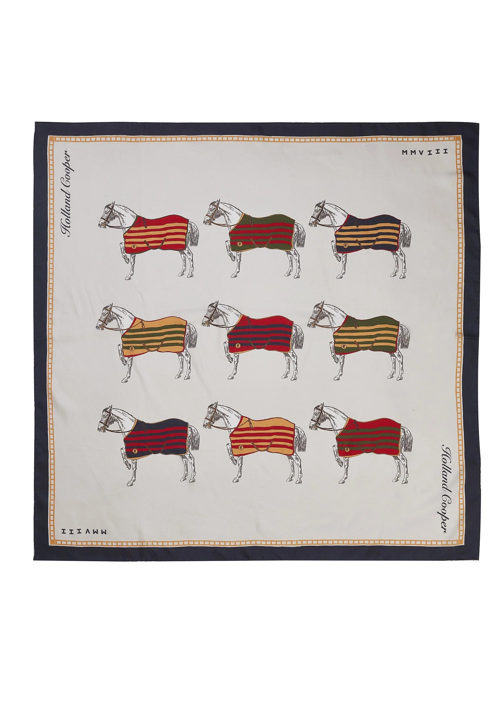 Nine Horse Silk Scarf (Nine Horse) | Holland Cooper