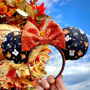 Halloween Inspired Mouse Ears, Minnie Ears, Mickey Ears, Disneyworld, Disneyland, Handmade Ears, ... | Etsy (Global)