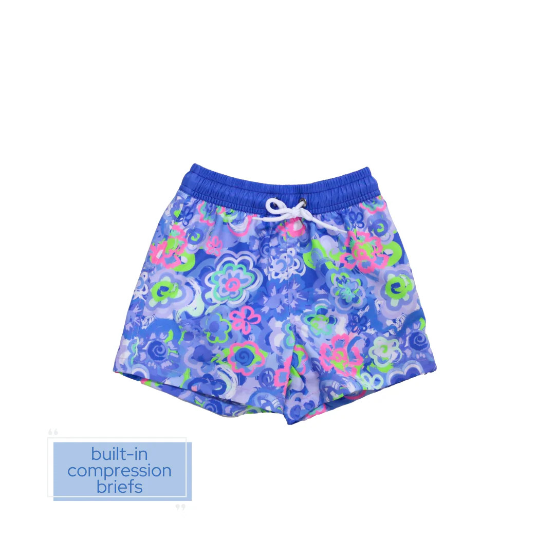 Island Petal Youth Trunks | Blueberry Bay Swimwear