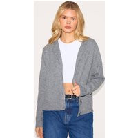 Ash Grey Melange Soft Knit Basic Button Up Cardigan | PrettyLittleThing UK