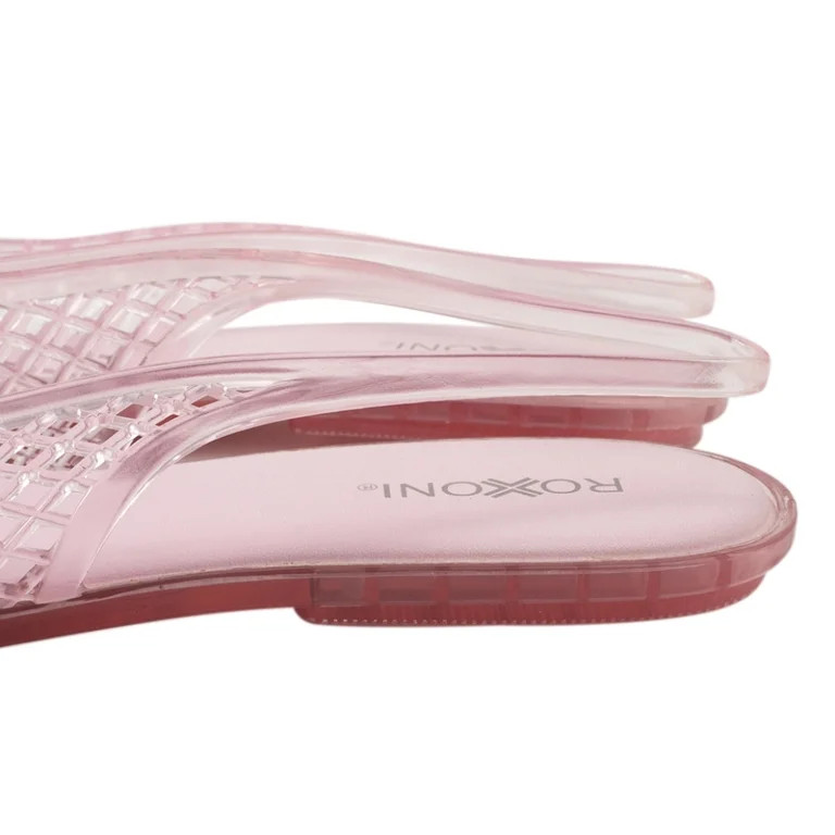 Roxoni Women\u2019s Jelly Slingback Flats Breathable Mesh Sandals Lightweight Slip On Summer Beac... | Walmart (US)