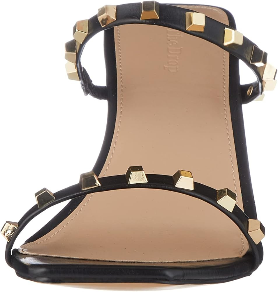 Amazon.com: The Drop Women's Avery Square Toe Two Strap High Heeled Sandal, Black Studded, 8 : Cl... | Amazon (US)