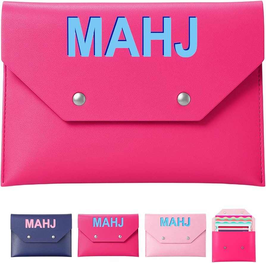 Amazon.com: SilTriangle Leather Mahjong Card Clutch Holder Pouch for Cards Mahjong Accessories Protective Cover Case with Secure Closure Ideal Gift for Lover Playing Game Night(7x5 Inch,Hot Pink) : Toys & Games | Amazon (US)