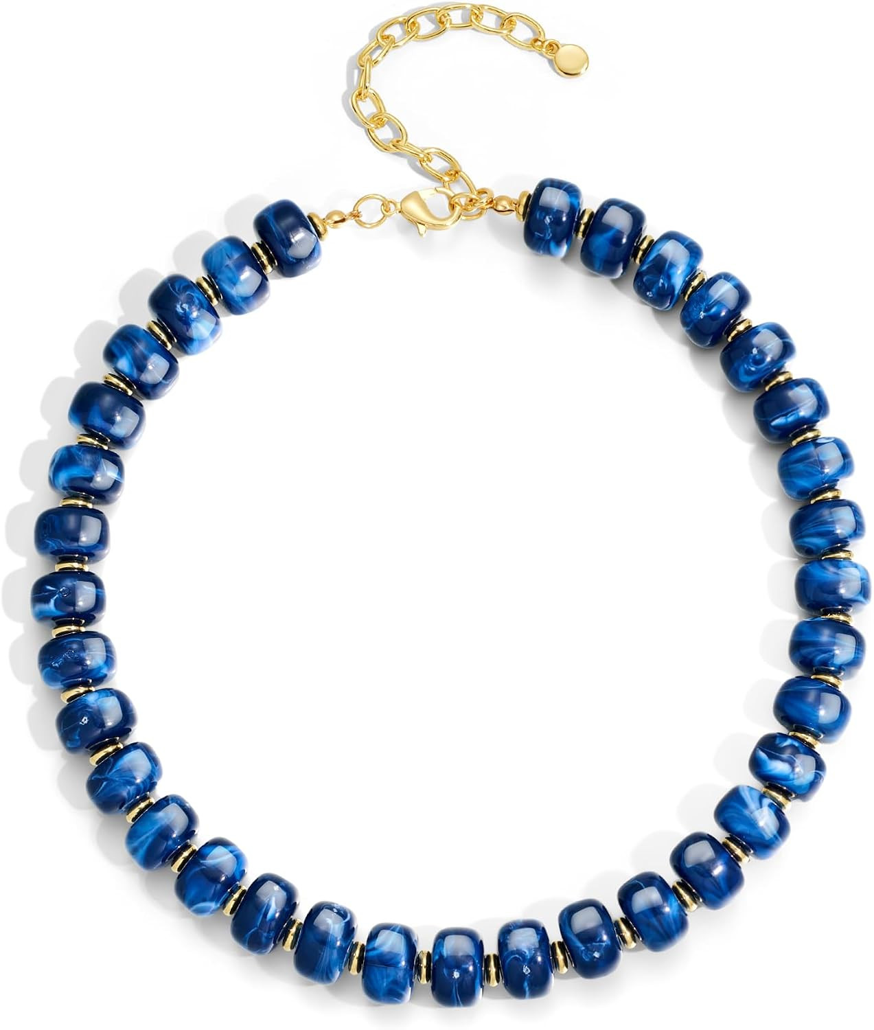 Chunky Beads Necklace for Women Trendy Gold Puffy Heart Choker Necklace Colorful Resin Beaded Heart Pendant Necklaces Statement Jewelry | Amazon (US)