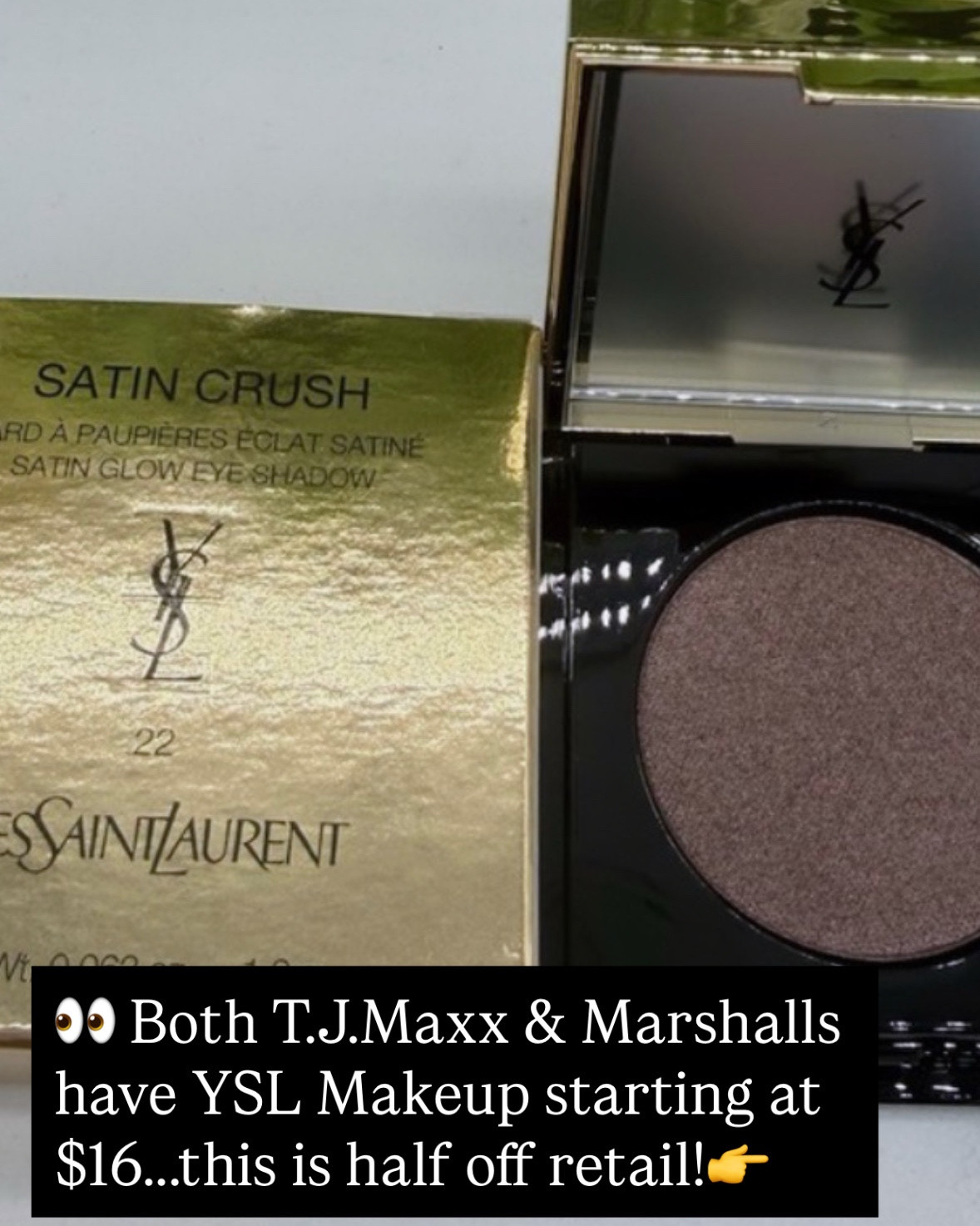 ✨Like this to keep seeing Designer Sale updates in your feed!

🚨It’s finally happened!! Some of the viral YSL Makeup found @tjmaxx @Marshalls stores is now available online!! 

Items start at $16, which is about 50% off retail (note: retail value is mismarked low on almost all items online)! And, the eyeshadow comes with a mirror! 

All options linked here! Use code SHIP89 for free shipping on orders $89 plus!

✨Follow for Designer Finds for less!

#luxuryfashion 
#highendfashion 
#designerdeals 
#luxuryshopping 
#fashioninvesting

#LTKselfcare #LTKBeauty #LTKSaleAlert