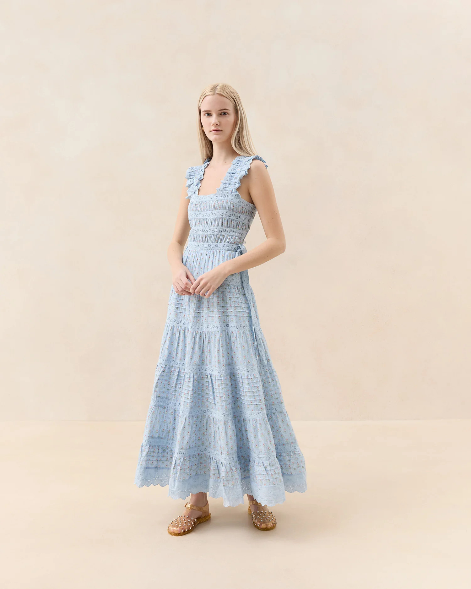 Effie Blue Floral Apron Dress | Loeffler Randall