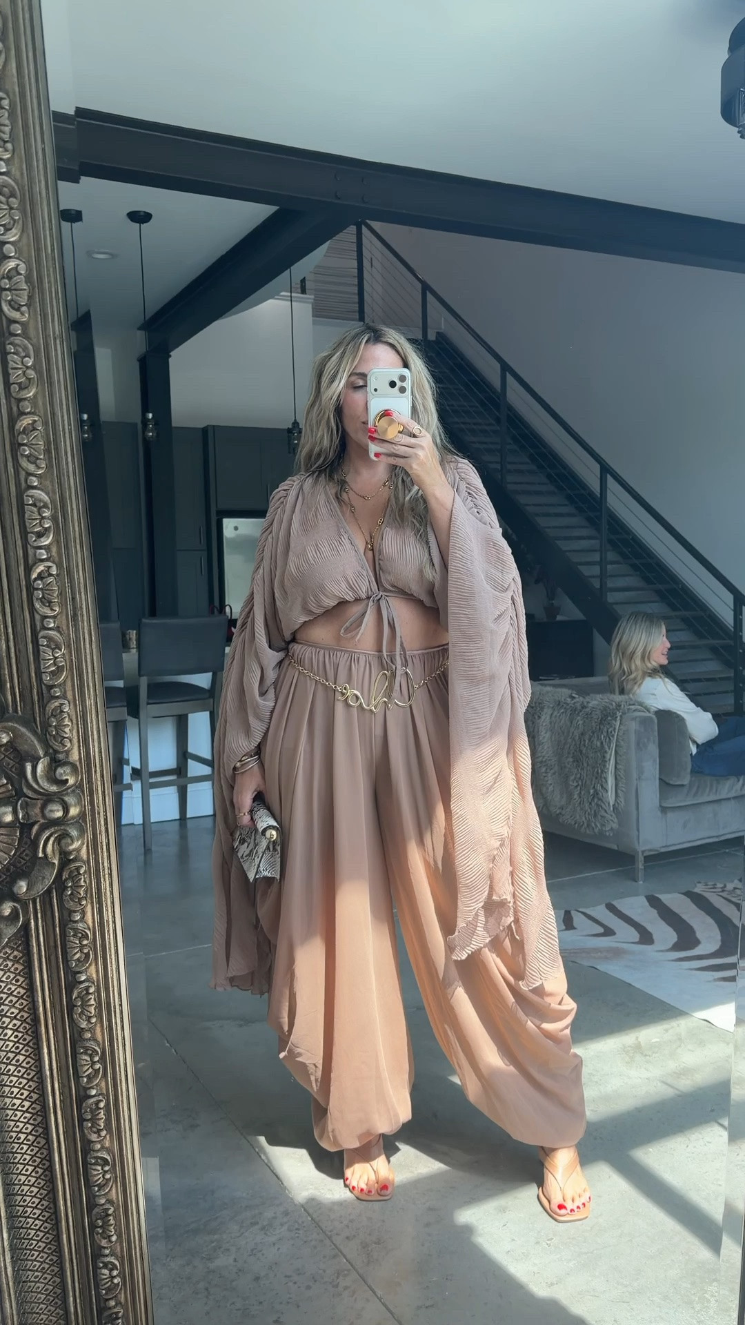 Flowy boho look

Top XL (could have done a L) can be worn over a bikini top, nude bra, or nip covers 

@AKIRA 

Pants L (runs big size down) 

Belt sold out linked other options

#LTKMidsize #LTKootd