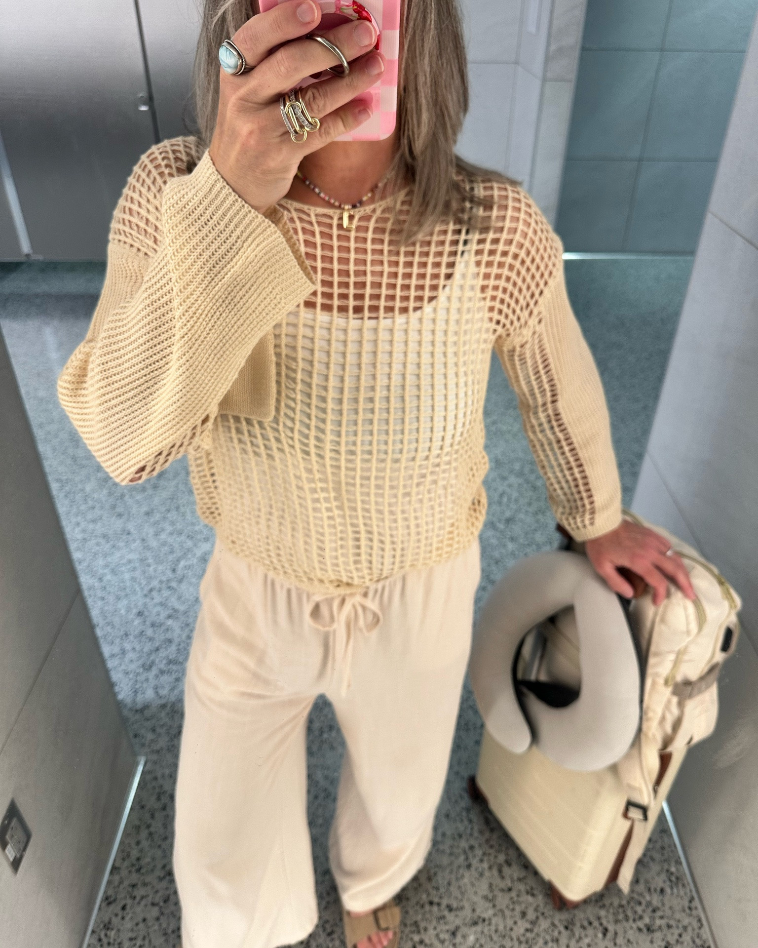 ✈️Travel days should be comfy days but you should also feel cute. These cotton/linen blend pants are perfect for a comfy travel fit. Love they have big pockets and feel so flowy. Pair with a top that you can layer to adjust as needed for comfort. 
5’7 150 lbs wearing size medium.

#LTKTravel #LTKMidsize #LTKOver40