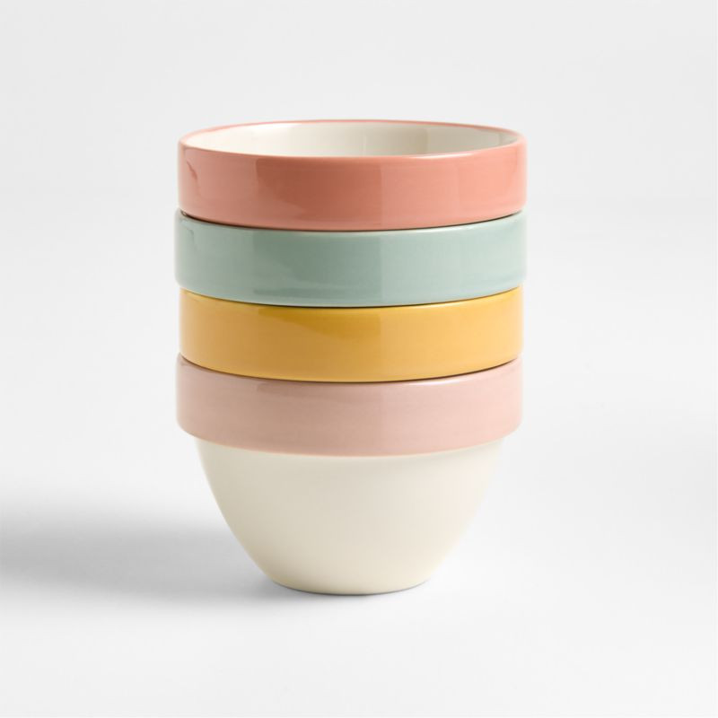 Bloom Ceramic Pinch Bowls, Set of 4 | Crate & Barrel | Crate & Barrel