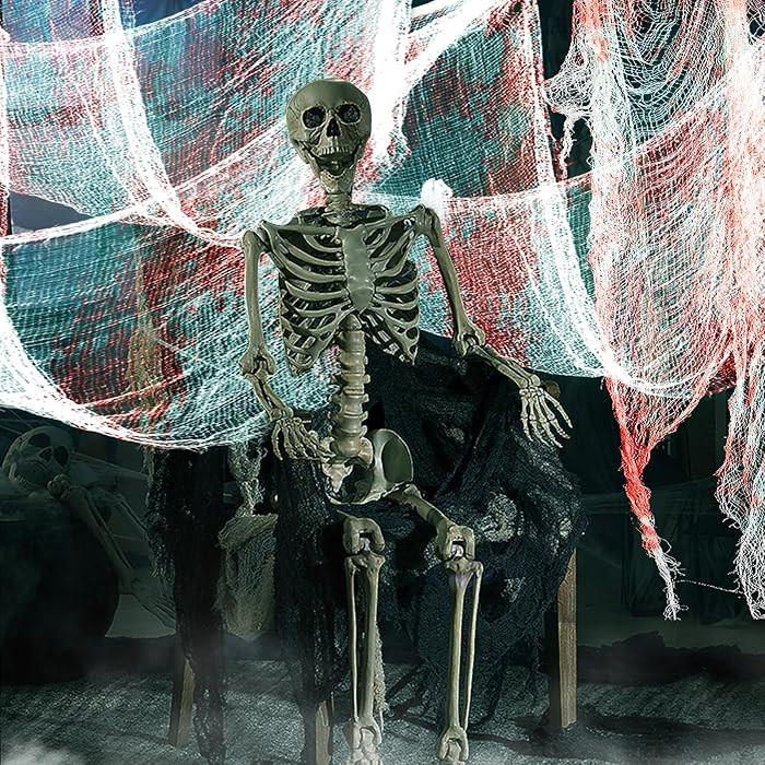 Biubee 5Pcs Halloween Blood Red Creepy Cloth- Spooky Gauze Fabric Cloth for Haunted Horror House ... | Amazon (US)