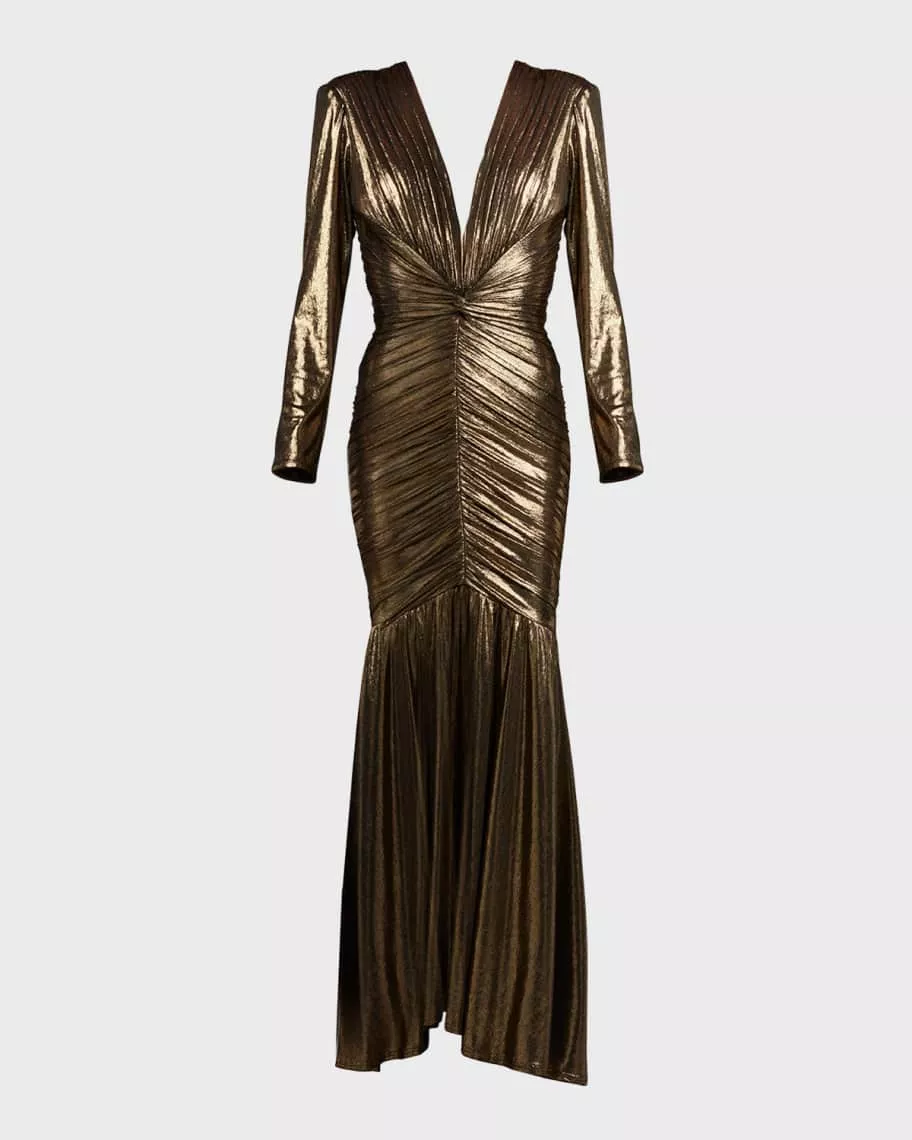 Tadashi shoji metallic sequin asymmetrical best sale jersey gown