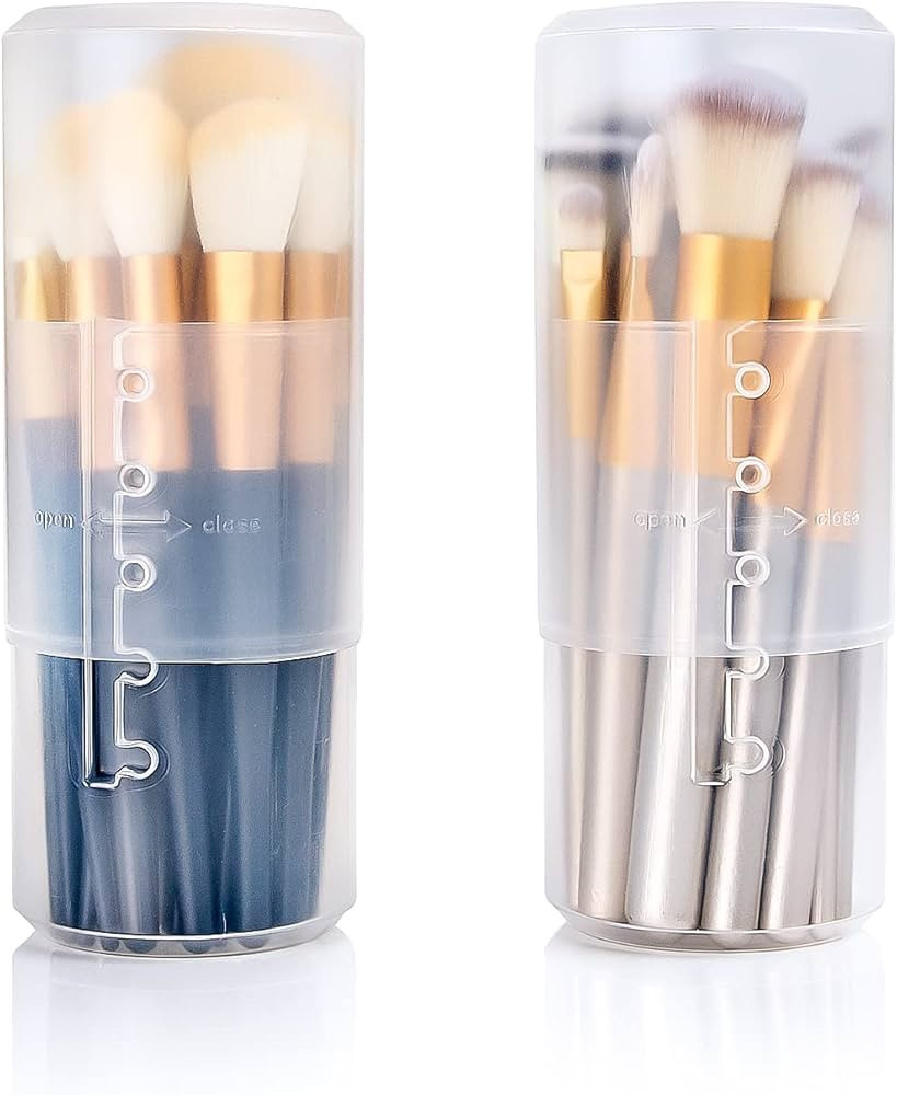 OCHEAL 2 Pack Transparent Plastic Makeup Brush Holders, Dual Use, Lightweight, Spacious | Amazon (US)