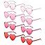 JDHXBMW Heart Shaped Sunglasses Candy Color Rimless Fun Heart Sunglasses for Women Men Party Favo... | Amazon (US)