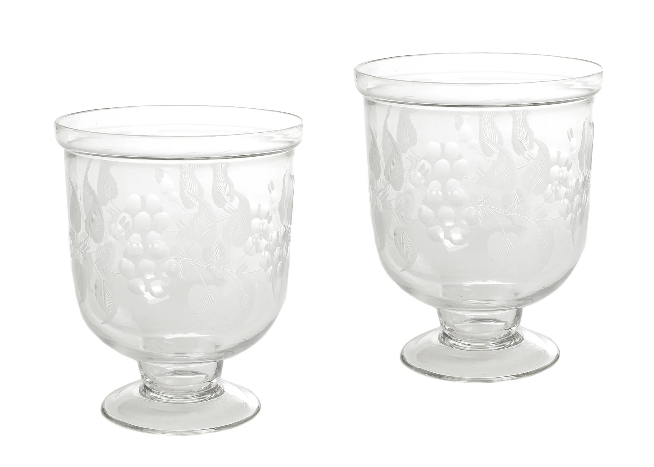 Darby Home Co Antique Leaf Etched Glass Hurricane | Wayfair | Wayfair North America
