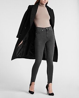 High Waisted Washed Black Skinny Stirrup Jeans | Express