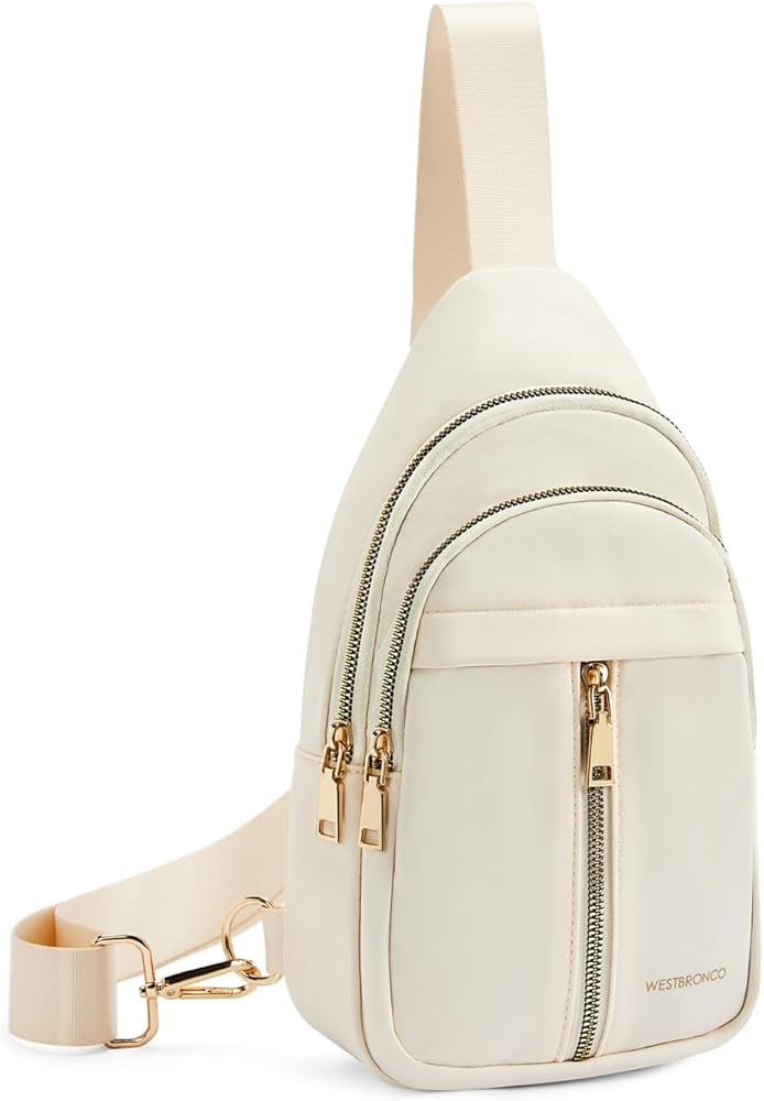 WESTBRONCO Sling Bag for Women Small Nylon Fanny Pack Lightweight Large-capacity Crossbody Bags | Amazon (US)