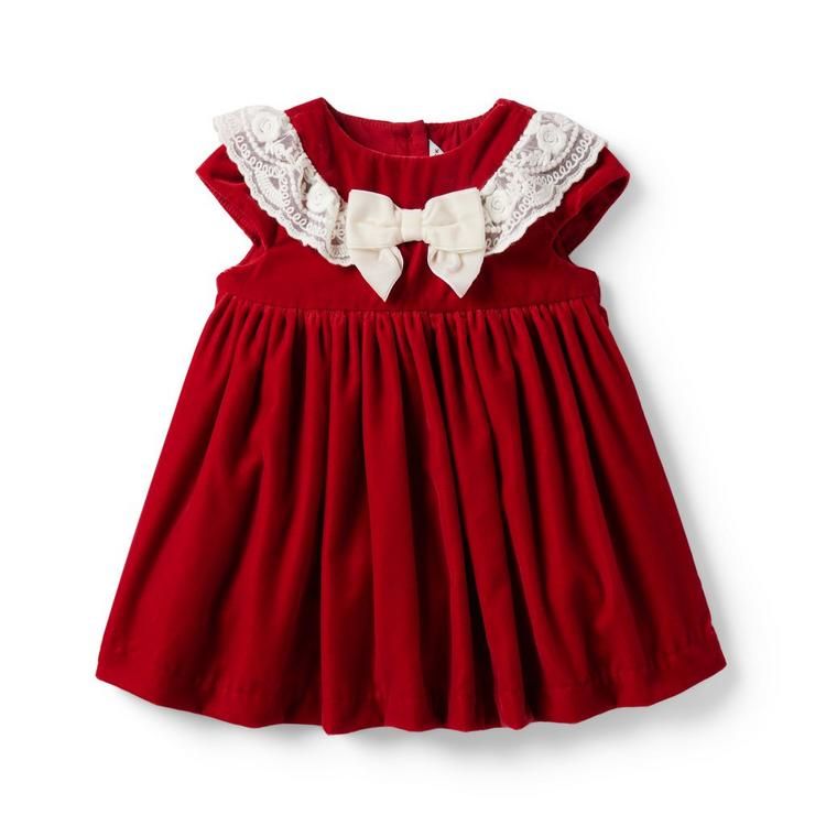 Baby Lace Ruffle Velvet Dress | Janie and Jack