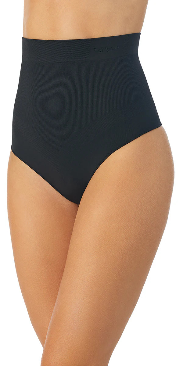 Seamless Comfort High Waist Thong - Black | Le Mystère