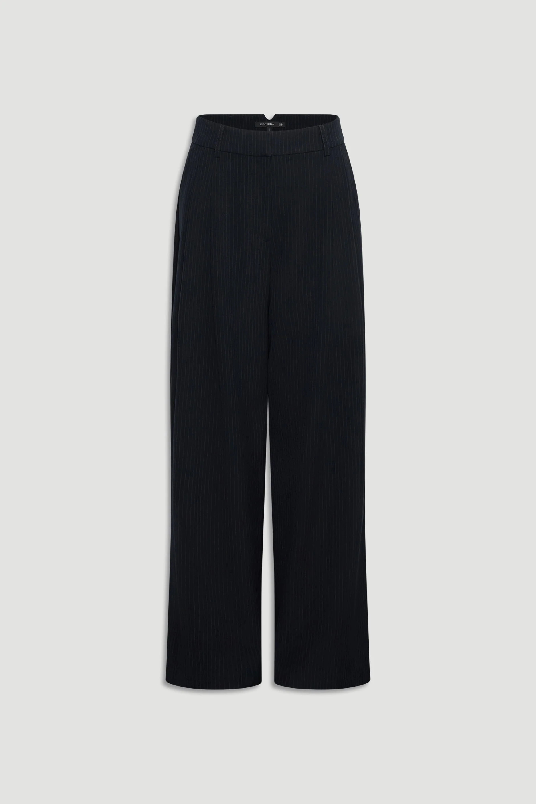 Clara Pleated Pant - Navy Pinstripe | DECJUBA