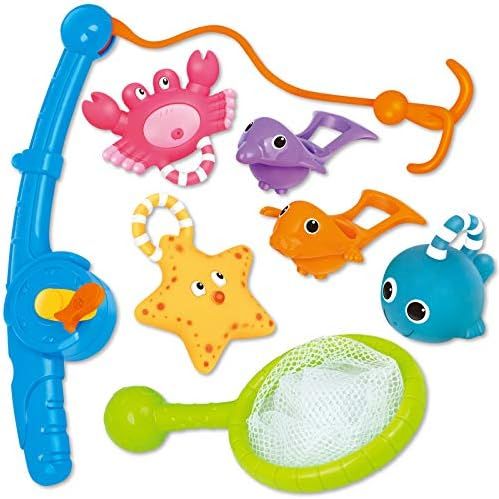 Bath Toy, Fishing Floating Squirts Toy and Water Scoop with Organizer Bag(8 Pack), KarberDark Fis... | Amazon (US)