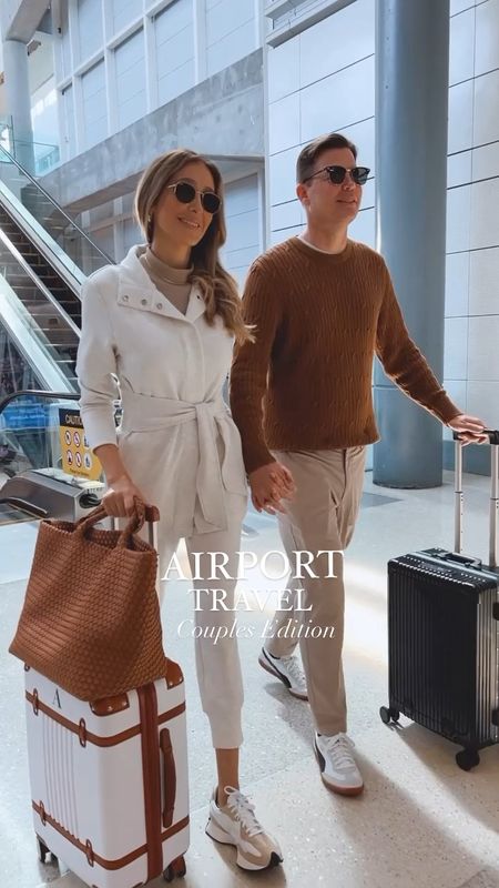 Airport outfits that are stylish and so so
Comfortable.
I am wearing a size small on all outfits ( they run tts ) I am 5’9” for your reference .
Eric is wearing a size large on tops and size medium on pants he is 6’0” tall for your reference. 

#LTKover40 #LTKtravel #LTKmens