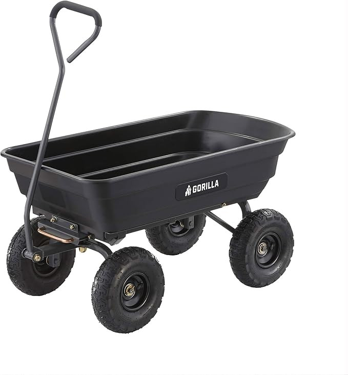 Gorilla Carts Utility Cart with Steel Frame, 600 Pound Capacity, and 10 Inch Tires - Heavy Duty D... | Amazon (US)