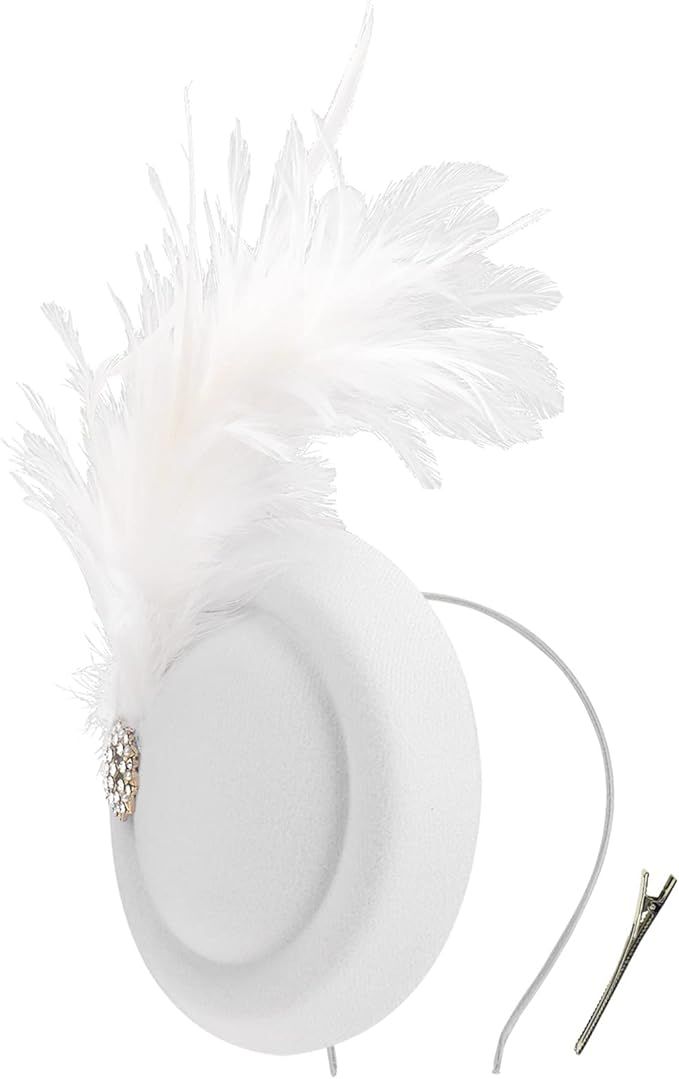 DRESHOW Fascinators Hat Tea Party Headwear Ribbons Feathers on a Headband and a Clip for Girls an... | Amazon (US)