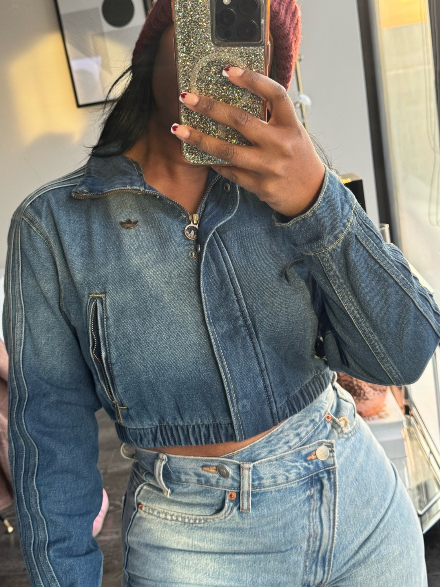 Denim Adidas Track Jacket 

Wearing a size XS

#everydaystyle #ltkstyle

#LTKootd