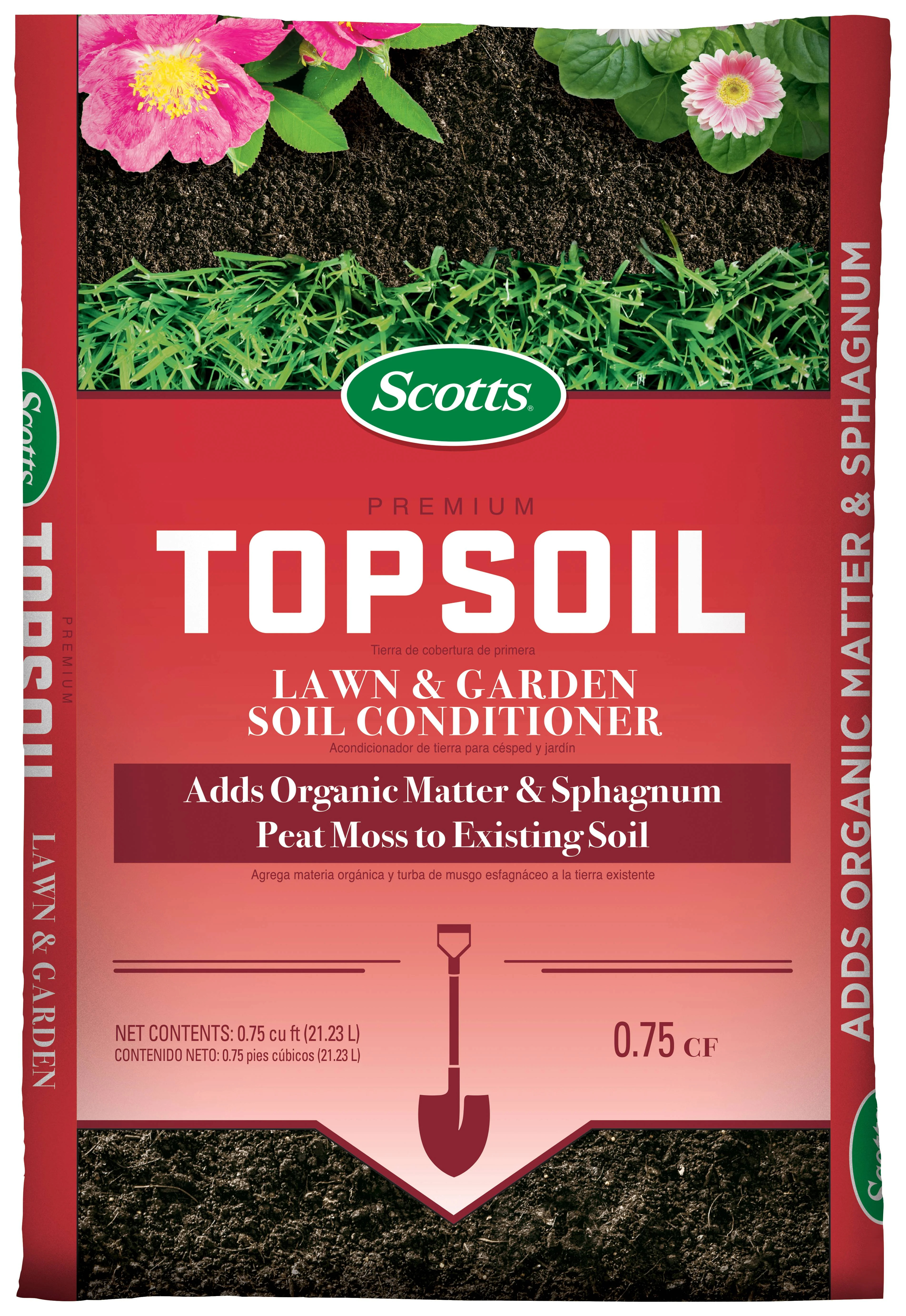 Scotts Premium Top Soil, Lawn and Garden Soil Conditioner, 0.75 cu. ft. | Walmart (US)