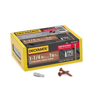 #8 x 1-1/4 in. Red Star Flat-Head Wood Deck Screw (1 lb. / 186-Piece) | The Home Depot