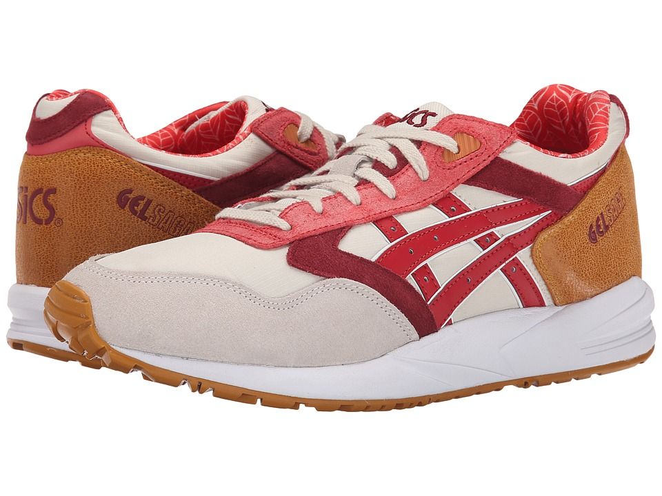 ASICS Tiger - Gel-Saga (Off White/Red) Men's  Shoes | Zappos