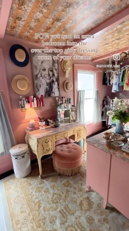 Over the top girly vintage dressing room 

Dolly Parton Dolly inspired cottage decor vintage cottagecore dressing room walk-in closet closet decor girly decor pink decor pink room closet goals vintage collection 

#LTKVideo #LTKhome