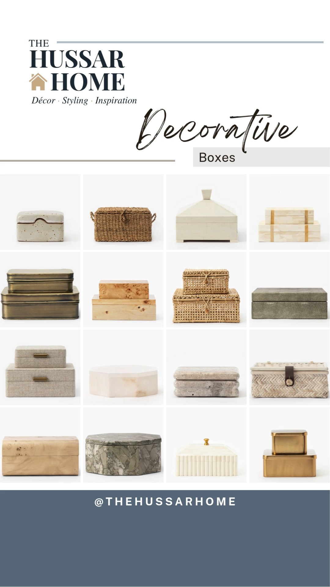 ✨The easiest way to elevate your shelves, coffee tables, and consoles? Decorative boxes. Stylish and functional, they’re perfect for hiding remotes, jewelry, or everyday clutter—all while looking effortlessly chic.

I’ve rounded up my favorite decorative boxes to shop—all neutral, timeless, and curated for any aesthetic. Tap to shop your favorites and bring home that perfectly styled look. 🏡💫

Follow me on LTK for more home styling picks!
#decorativeboxes #neutraldecor #shelfstyling #thehussarhome #ltkhome #homedecor 

 #LTKHome #LTKFindsUnder100 #LTKFamily