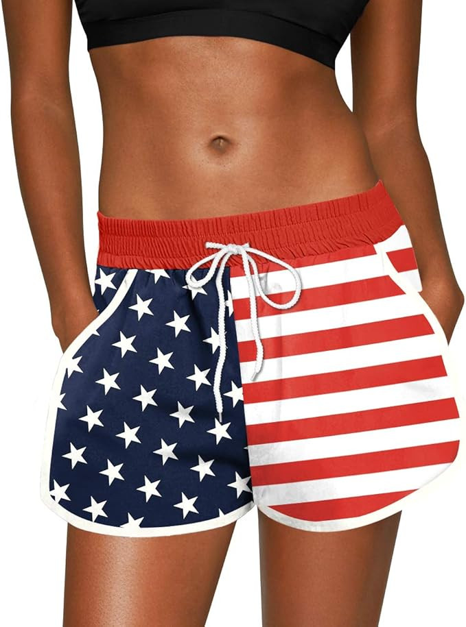 For G and PL Women Summer Floral Beach Boardshorts with Pockets Swim Trunks | Amazon (US)